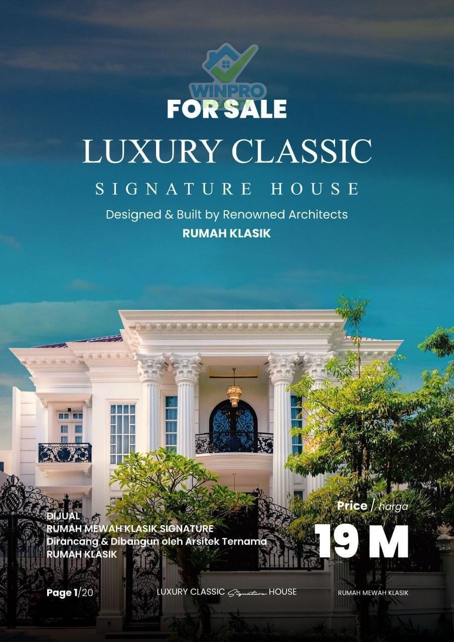 DIJUAL LUXURY CLASSIC HOUSE KOTA DELTAMAS – LT 369 M² / LB 700 M², HOOK, 19 M